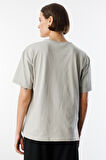  Kadın %100 Organik Pamuk Relaxed Fit Yırtmaçlı Yuvarlak Yaka T-shirt YIRTMAÇLI-T-SHIRT