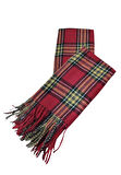 Bordo Yeşil Sarı Ekoseli Kışlık Yumoş Şal  (70*180)