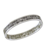 Kadın Çelik Diony Figürlü Kelepçe Bileklik Gümüş Renk