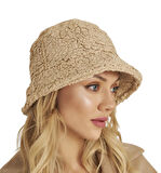 Kadın Teddy Bucket Kova Şapka Bej