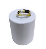 Kadın Zirkon Taşlı Ayarlanabilir Mineli Yüzük Altın Renk