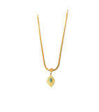 Kadın Çelik Firuze Yaprak  Kolye Altın Renk