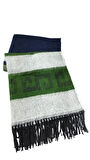 Meander Desenli Yumoş Kışlık Şal Lacivert Gri Yeşil (70*180)