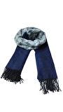 Kazayağı Desenli Yumoş Kışlık Şal Lacivert Açık Mavi( 180*65)