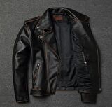 Eskitme Biker mont Hakiki deri