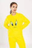 Kadın Kışlık Peluş Pijama Takımı Tweety Takım Tampap 8170