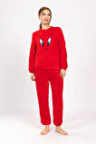 Kadın Kışlık Peluş Pijama Takımı Tweety Takım Tampap 8170