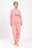 Kadın Kışlık Peluş Pijama Takımı Tweety Takım Tampap 8170