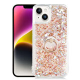 Gpack Apple iPhone 15 Plus Kılıf Milce Sulu Yüzüklü Silikon Arka Kapak