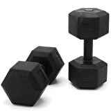 Plastik Köşeli Dambıl Set - Dumbbell Set 2X4 Kg