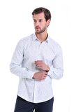 Mint Slim Fit Floral Desenli Gömlek | S