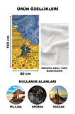 Modern Desenli Dijital Baskı Plaj Deniz Havlusu Peştamal 80x160 Cm BRS010