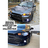 Mitsubishi Lancer 2007-2014 Uyumlu Üniversal Mercekli Angel Sis Farı Metal Su Geçirmez 76 mm Buz Mavi Halkalı Gündüz Farı Angel Eyes 2 Adet