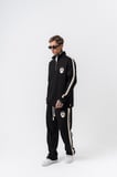 Erkek Şerit Detaylı Yarım Fermuarlı Modal Sweatshirt Siyah