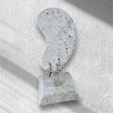 Baget Taşlı Minimal Kadın Çelik Küpe Gümüş Renk 