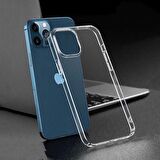 Gpack Apple iPhone 15 Pro Max Kılıf Droga Sert Pürüzsüz Şeffaf Cam Kapak
