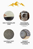 Yıkanabilir Kaymaz Tabanlı Modern Desenli 2'li Banyo Paspas Takımı BPS0001