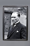 Atatürk Portresi Dijital Baskılı Kadife Kumaş Çerçeveli Tablo TBL0041