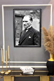 Atatürk Portresi Dijital Baskılı Kadife Kumaş Çerçeveli Tablo TBL0041