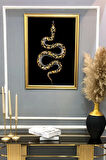 Yılan Figürlü Dijital Baskılı Kadife Kumaş Çerçeveli Tablo TBL0062