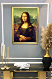 Mona Lisa Desenli Dijital Baskılı Kadife Kumaş Çerçeveli Tablo TBL0033