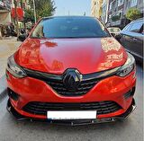 Renault Clio 5 Esnek BRABUS Lip 3 Parça Piano Black ABS Plastik Flaplı