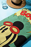 Dijital Baskı Plaj Deniz Havlusu Retro Mickey Desenli Peştamal HVL0144