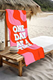Dijital Baskı Plaj Deniz Havlusu One Day At A Time Desenli Peştamal HVL0176