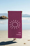 Dijital Baskı Plaj Deniz Havlusu Hello Sunshine Desenli Peştamal HVL0003