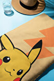 Dijital Baskı Plaj Deniz Havlusu Pikachu Desenli Peştamal HVL0013