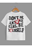 Unısex Rahat Kalıp Pamuklu YOURSELF Baskılı Çocuk T-shirt