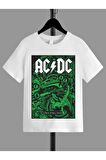 Ünisex Rahat Kalıp Pamuklu Baskılı Beyaz Çocuk T-shirt