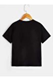 Unısex Rahat Kalıp Pamuklu Kart-iskelet Baskılı Çocuk T-shirt