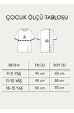 Çocuk Oversize Unisex Kedi Pamuklu Bisiklet Yaka Tişört