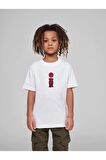 Çocuk Oversize Unisex Kırmızı Ejder Pamuklu Bisiklet Yaka  T-Shirt