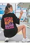 Unisex WEIRD Baskılı Oversize Tshırt
