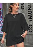 Unisex WEIRD Baskılı Oversize Tshırt