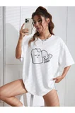 Unisex TEA Baskılı Oversize Tshırt