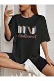Unisex KİTAP Baskılı Oversize Tshırt