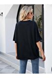 Unisex KAKTÜS Baskılı Oversize Tshırt