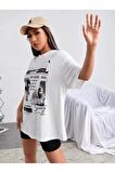 Unisex FİGÜR Baskılı Oversize Tshırt