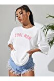 Unisex COOL MOM Baskılı Oversize Tshırt