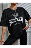 Unisex BROOKLYN Baskılı Oversize Tshırt