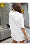 Unisex BEE FREE Baskılı Oversize Tshırt
