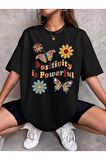 Unisex POSITIVITY Baskılı Oversize Tshırt