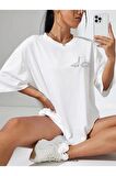 Unisex SEVİMLİ DİNOZOR Baskılı Oversize Tshırt