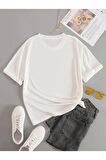 Unisex KEEP GOING Baskılı Oversize Tshırt