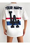 Unisex La Dodgers Baskılı Oversize Tshirt