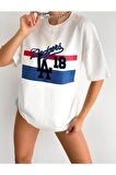 Unisex La Dodgers Baskılı Oversize Tshirt