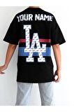 Unisex La Dodgers Baskılı Oversize Tshirt
